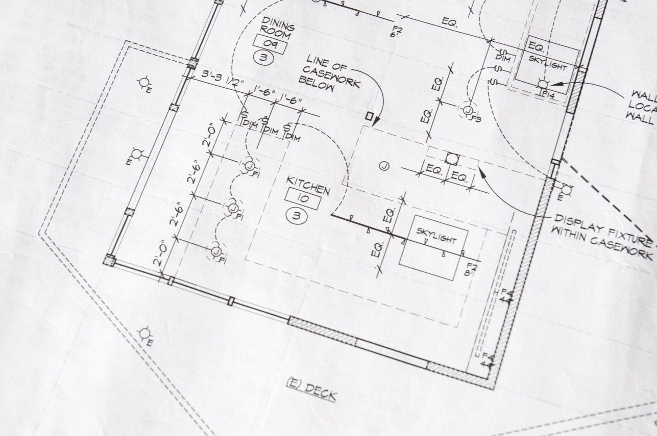 Home Remodel Blueprint of a Kitchen's Electrical Plan